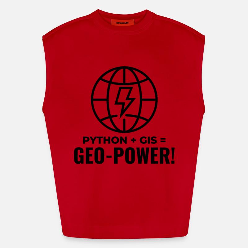 Python GIS Geo-Power Programming Geospatial - Heavyweight Oversized Organic Tank Top Made in EU - undefined