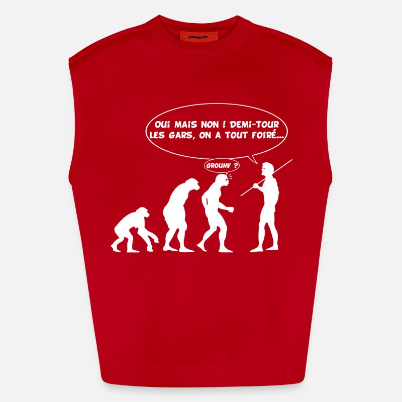 Evolution error (white) - Heavyweight Oversized Organic Tank Top Made in EU - red