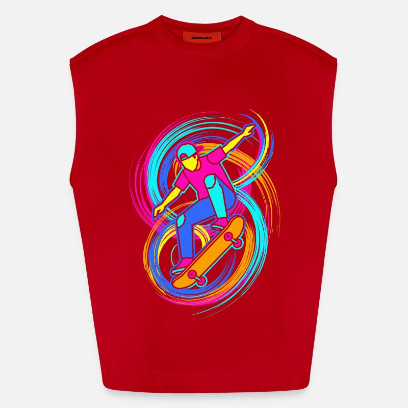 Skateboarders - Heavyweight Oversized Organic Tank Top Made in EU - red