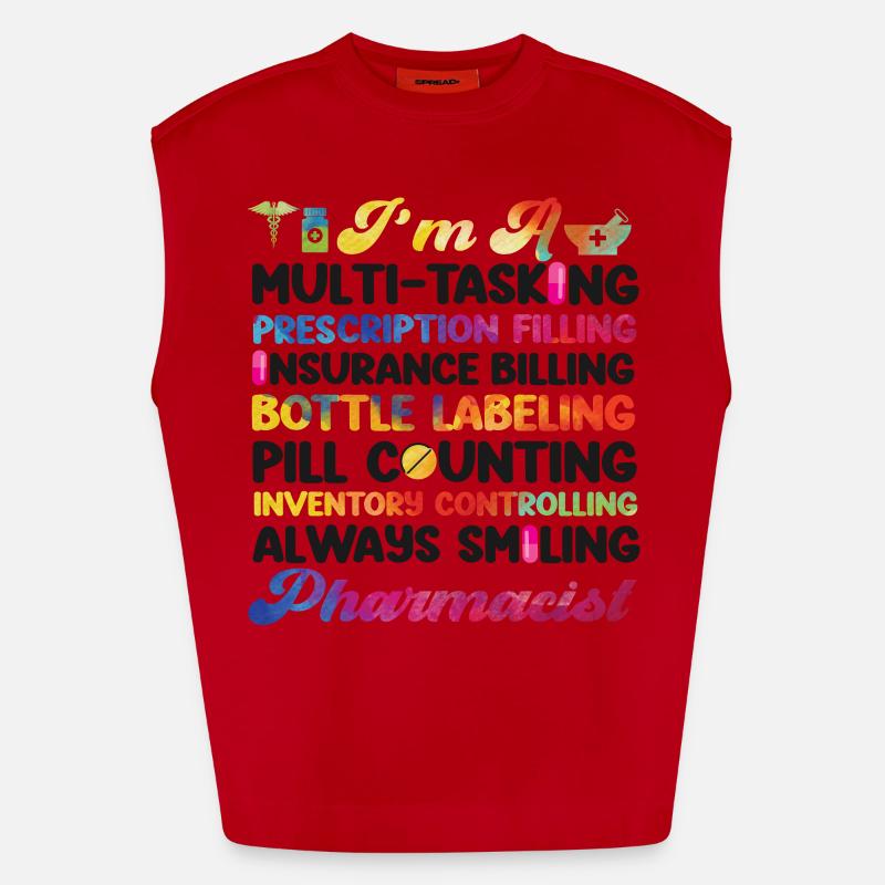 Pharmacy Tech Technician Heavyweight Oversized Organic Tank Top Made in EU