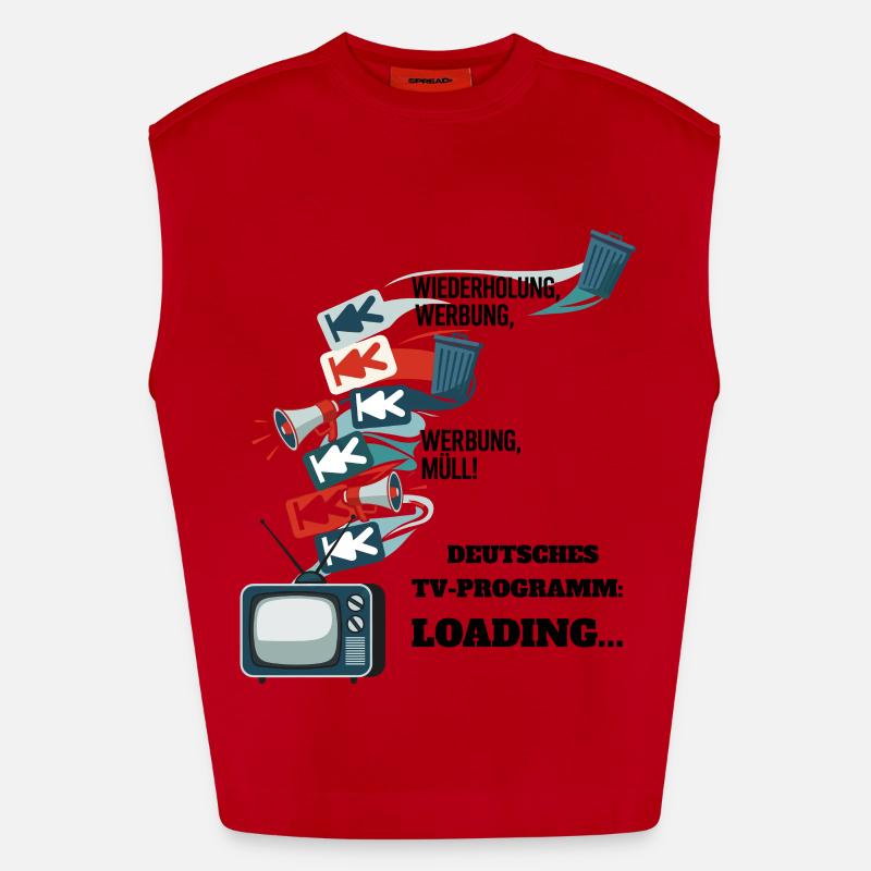 Deutsches TV-Programm: Loading... - Heavyweight Oversized Organic Tank Top Made in EU - Rot
