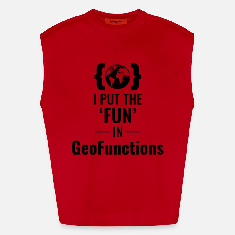 GeoFunctions GIS Programming Developer Fun - Heavyweight Oversized Organic Tank Top Made in EU - undefined