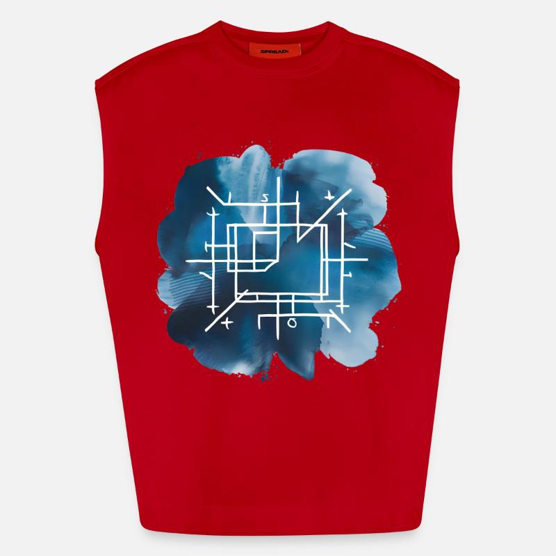 Plan d’architecture Print Débardeur bio épais oversize fabriqué en UE