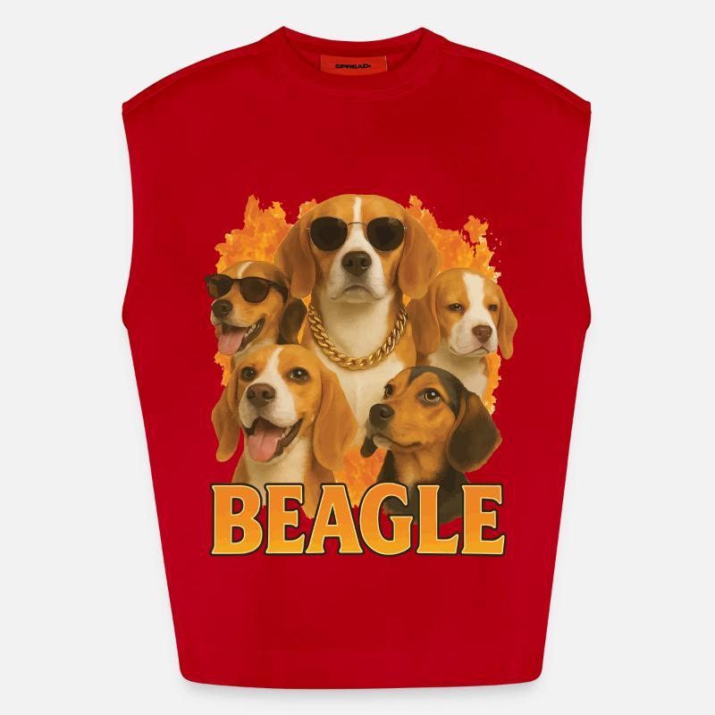 Beagle - Heavyweight Oversized Organic Tank Top Made in EU - Rot