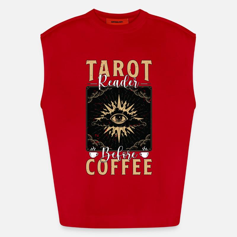 Tarot Reader Before Fortune Telling Coffee Lover Heavyweight Oversized Organic Tank Top Made in EU