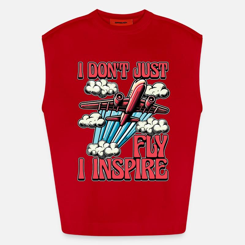 Flight Instructor I Don't Just Fly Pilot School Heavyweight Oversized Organic Tank Top Made in EU