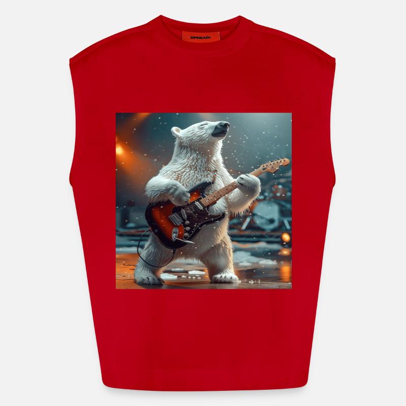 ours blanc Débardeur bio épais oversize fabriqué en UE