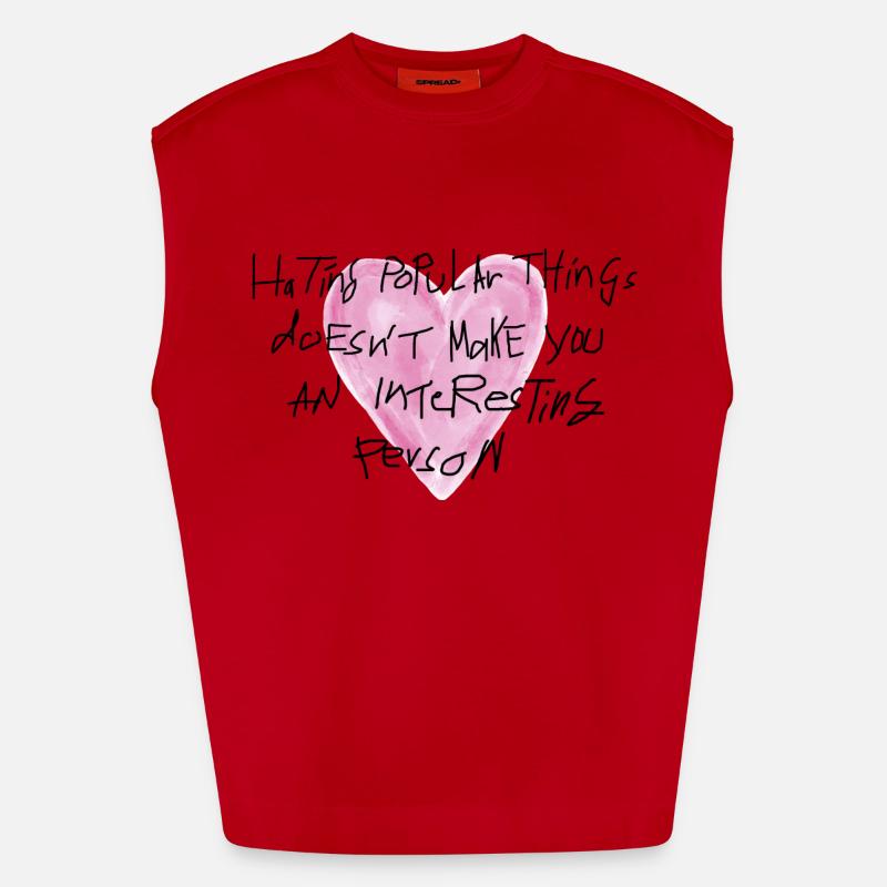 Handschrift Statement Herz Heavyweight Oversized Organic Tank Top Made in EU