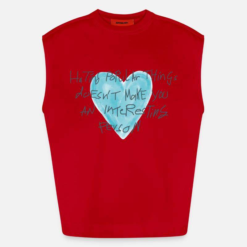 Coeur avec déclaration Débardeur bio épais oversize fabriqué en UE