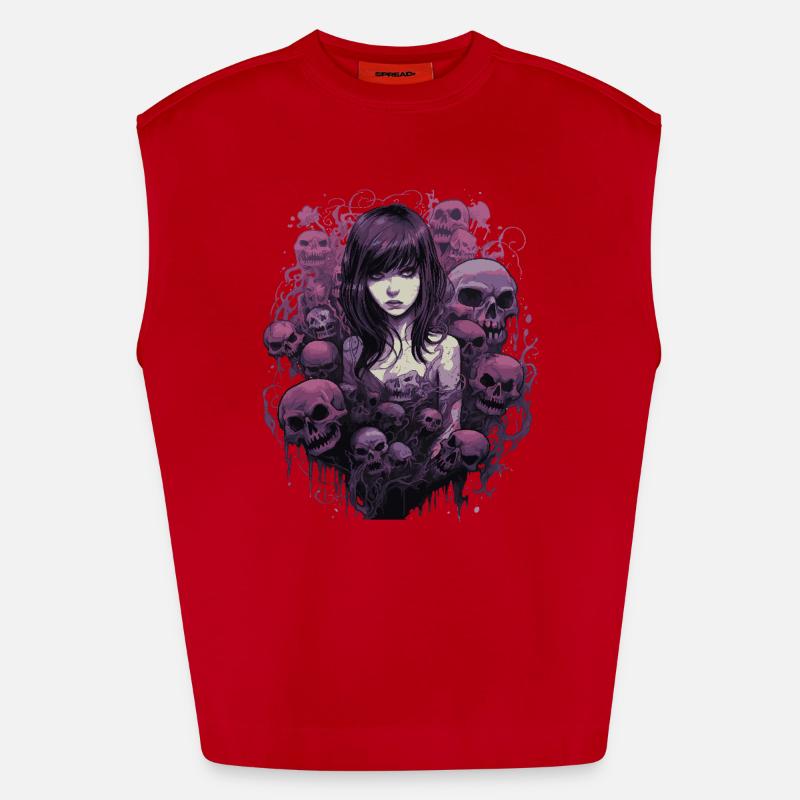 Emo HorrorFille Débardeur bio épais oversize fabriqué en UE