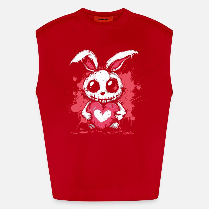 Mignon lapin effrayant Débardeur bio épais oversize fabriqué en UE