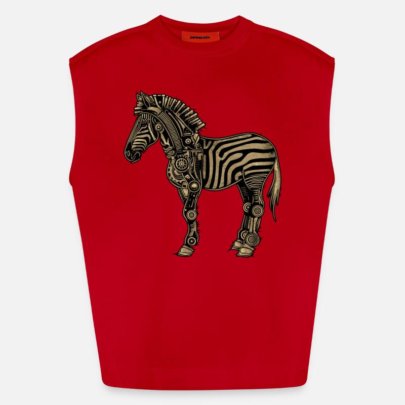 Zebra Steampunk Heavyweight Oversized Organic Tank Top Made in EU