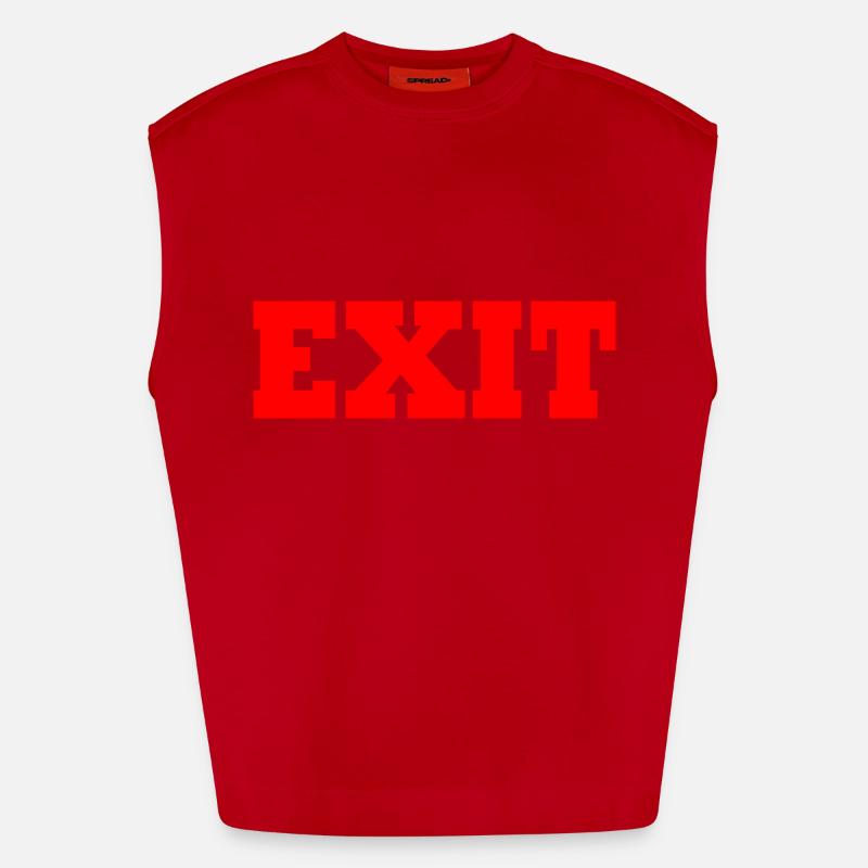 Exit - Heavyweight Oversized Organic Tank Top Made in EU - red