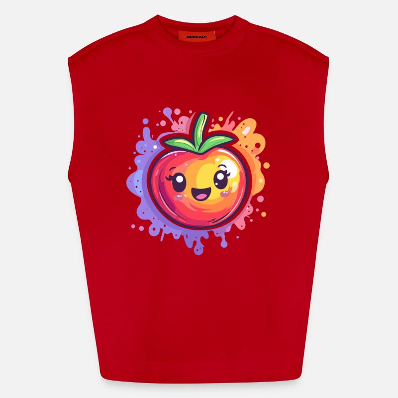 Tomate avec éclaboussure Débardeur bio épais oversize fabriqué en UE