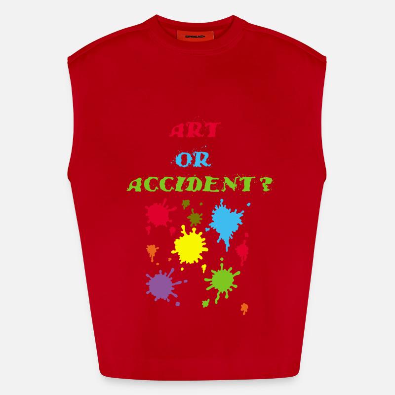 Kunst oder Unfall? - Heavyweight Oversized Organic Tank Top Made in EU - Rot