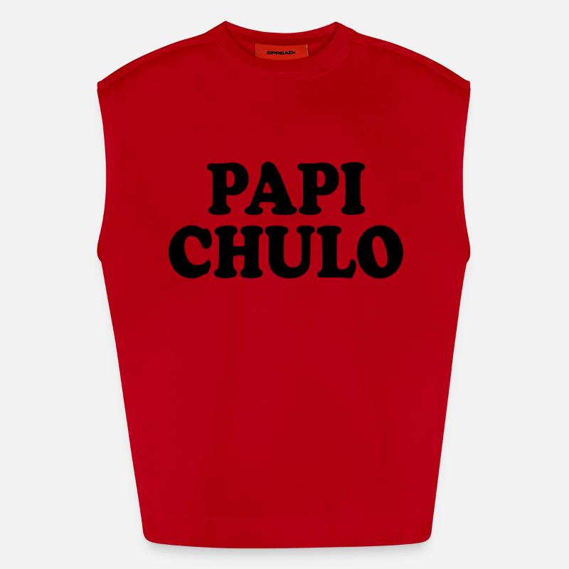 Papi chulo - Heavyweight Oversized Organic Tank Top Made in EU - Rot
