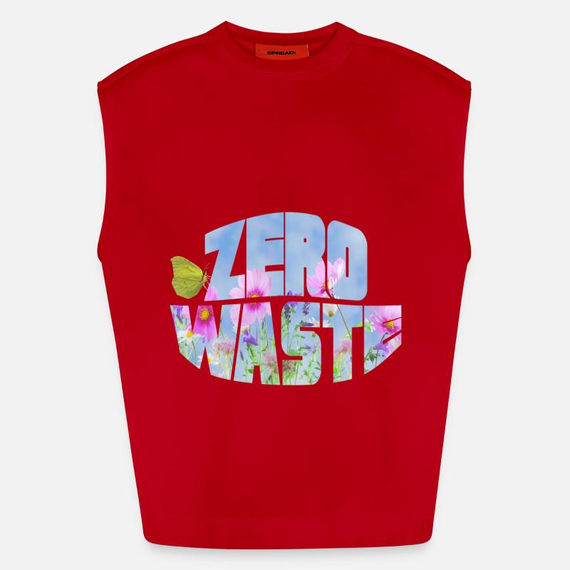 Prairie fleurie zéro déchet avec papillon Débardeur bio épais oversize fabriqué en UE