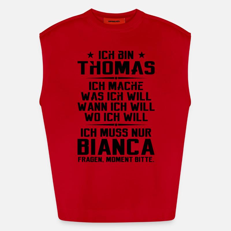 Ich bin Thomas und mache was ich will | Sarkasmus Heavyweight Oversized Organic Tank Top Made in EU