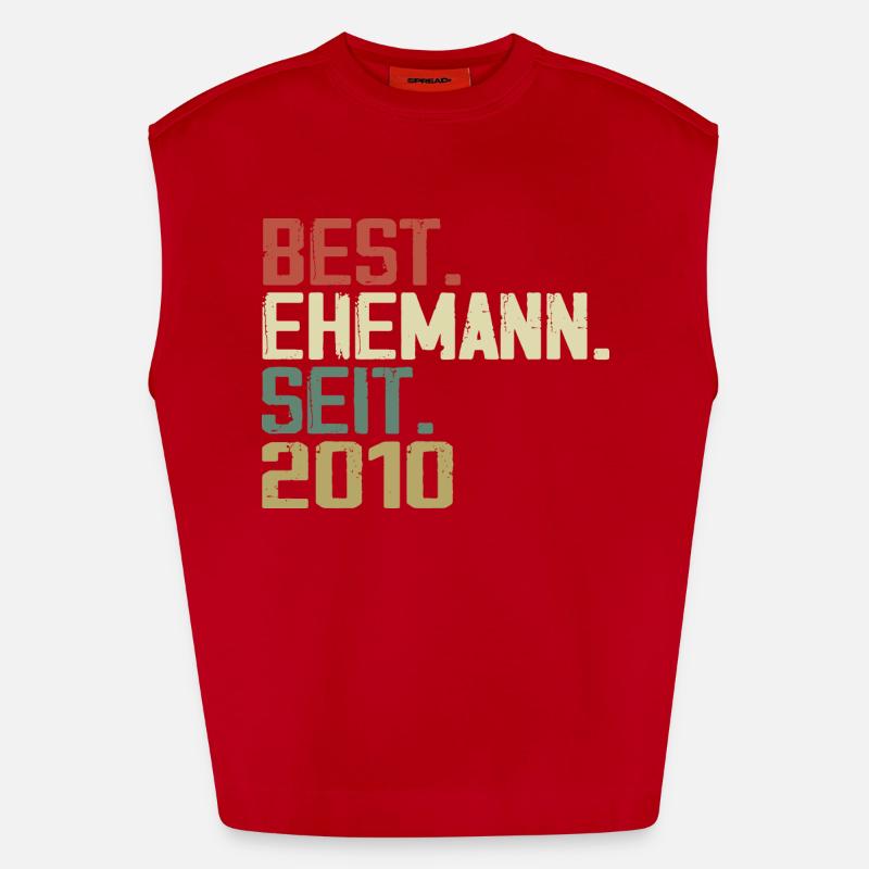 Best Ehemann Seit 2010 Geburtstagsgeschenk 2010 Heavyweight Oversized Organic Tank Top Made in EU