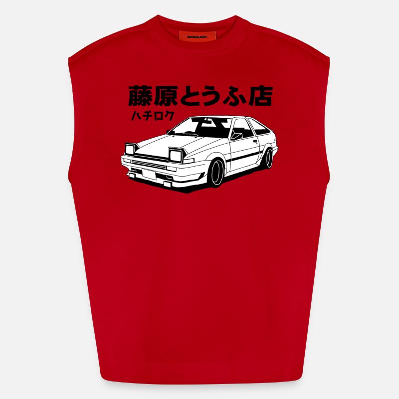 Initial D Sprinter Trueno AE86 Débardeur bio épais oversize fabriqué en UE