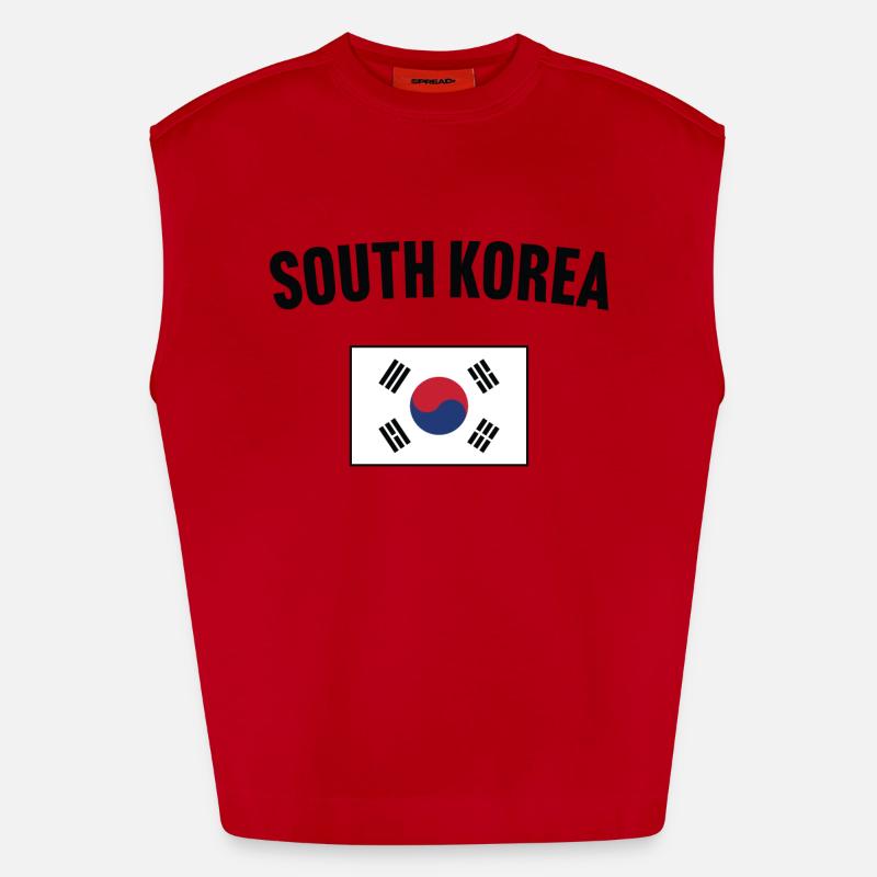 Drapeau de la Corée du Sud Débardeur bio épais oversize fabriqué en UE