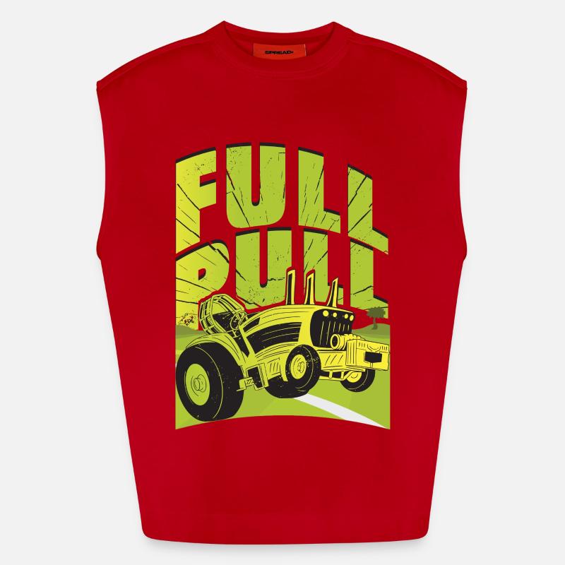 Traktor Pulling - Heavyweight Oversized Organic Tank Top Made in EU - Rot