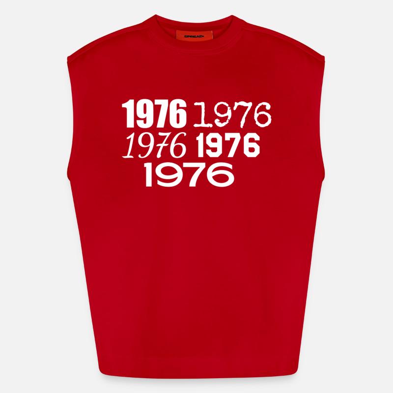 1976 - Heavyweight Oversized Organic Tank Top Made in EU - red
