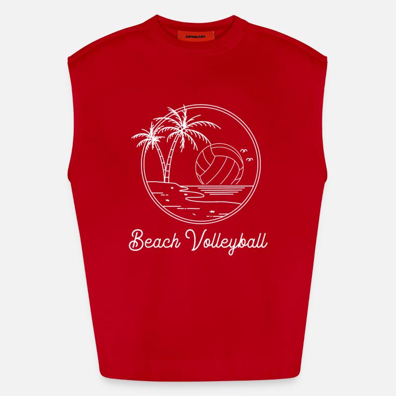Beach Volleyball - Heavyweight Oversized Organic Tank Top Made in EU - red