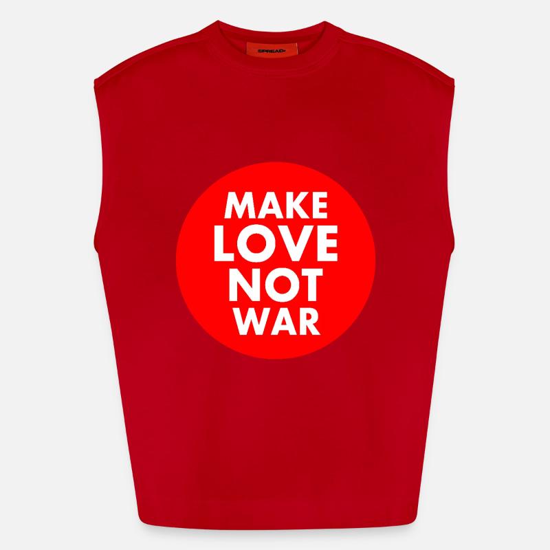 Make love not war Débardeur bio épais oversize fabriqué en UE
