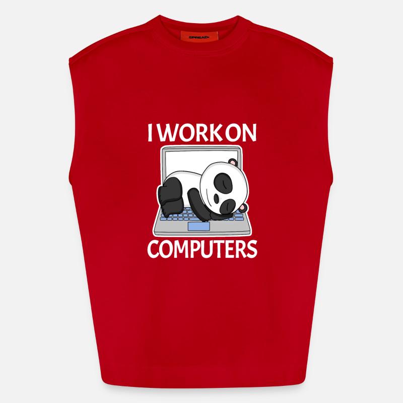 Computer nerd programmør herre gave - Heavyweight oversized organic tanktop made in EU - rød