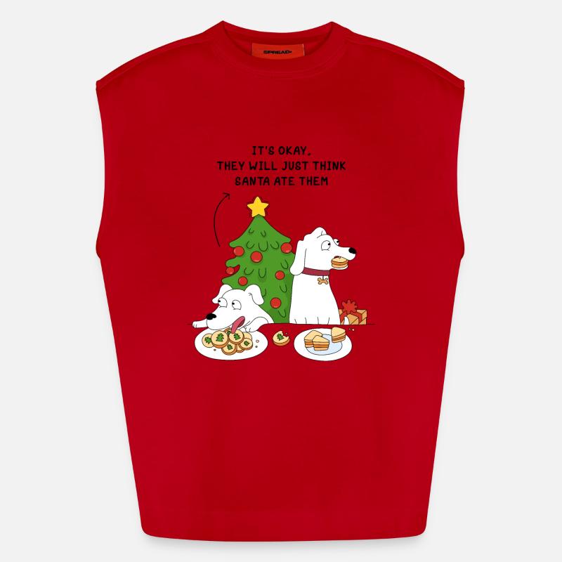 Chiens et biscuits de Noël Débardeur bio épais oversize fabriqué en UE