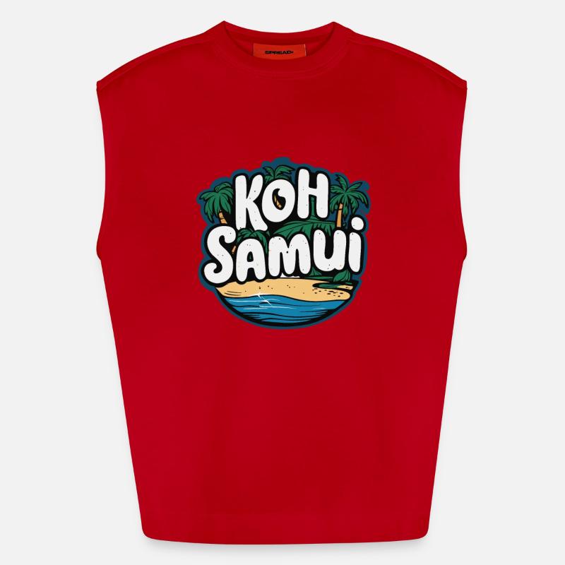 Koh Samui souvenir beach paradise Heavyweight Oversized Organic Tank Top Made in EU