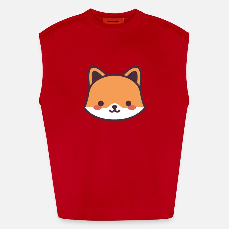 Fox kawaii Heavyweight Oversized Organic Tank Top Made in EU