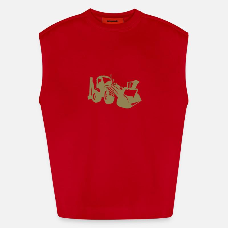 Baggerfahrer Bagger Frontlader Sprüche Heavyweight Oversized Organic Tank Top Made in EU