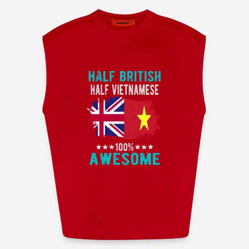 Half British Half Vietnamese Heavyweight Oversized Organic Tank Top Made in EU