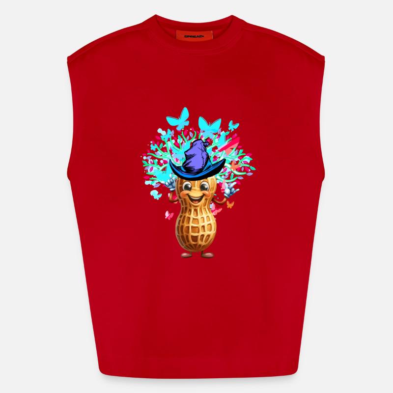 Spring Magic Peanut Peanuts Natural Insects Heavyweight Oversized Organic Tank Top Made in EU