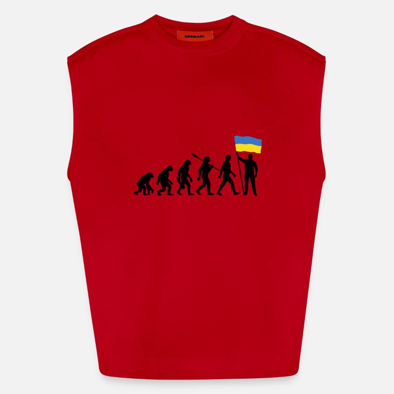 Ukraine - Evolution - Drapeau - Nation Débardeur bio épais oversize fabriqué en UE