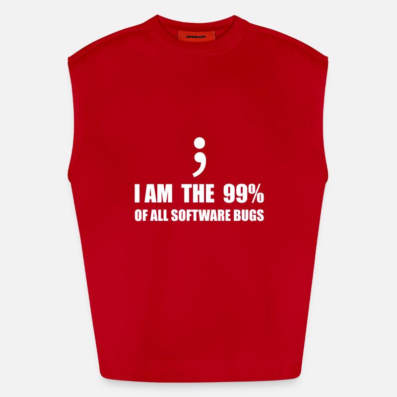 Computer Scientist Programmer - Heavyweight Oversized Organic Tank Top Made in EU - red