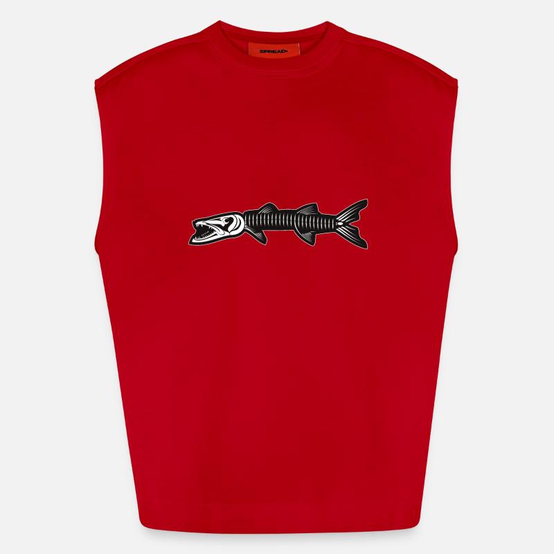 Squelette de Barracuda Débardeur bio épais oversize fabriqué en UE