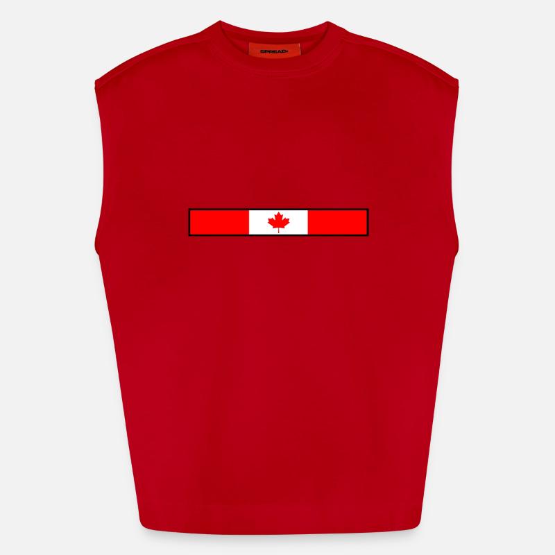 Drapeau du Canada Débardeur bio épais oversize fabriqué en UE