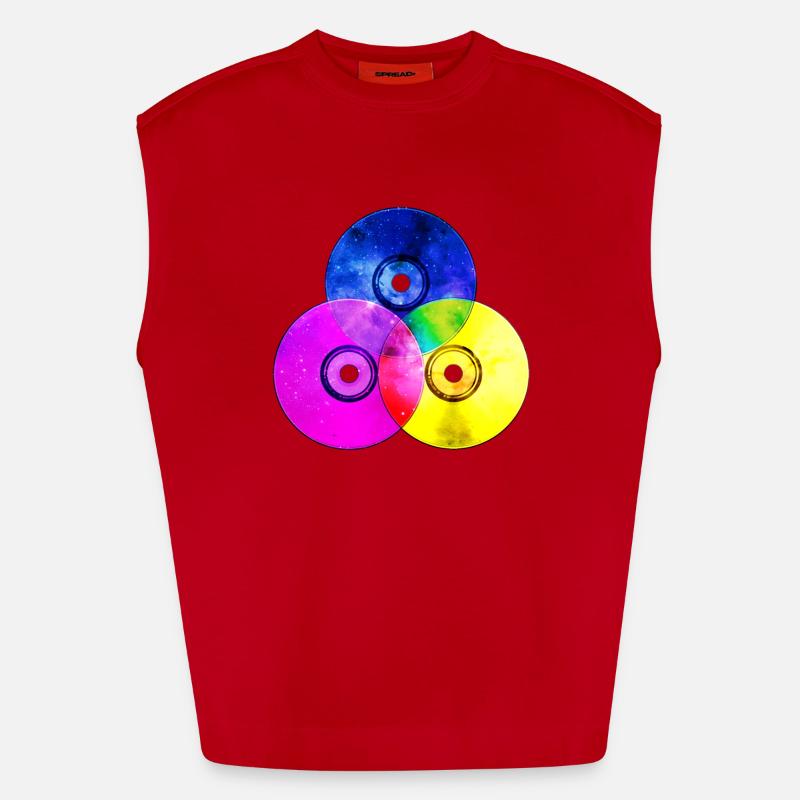 CD colorés (triangle) Débardeur bio épais oversize fabriqué en UE