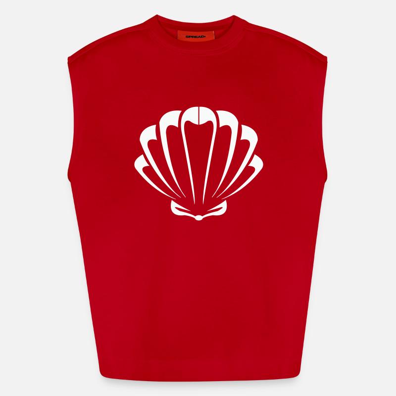 shell - Heavyweight Oversized Organic Tank Top Made in EU - red