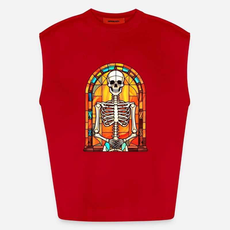 Vitrail d’Halloween Débardeur bio épais oversize fabriqué en UE