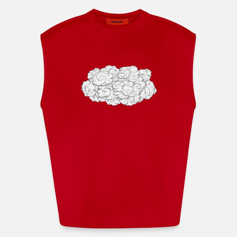Cloud cloud | Brain cloud - Heavyweight Oversized Organic Tank Top Made in EU - red