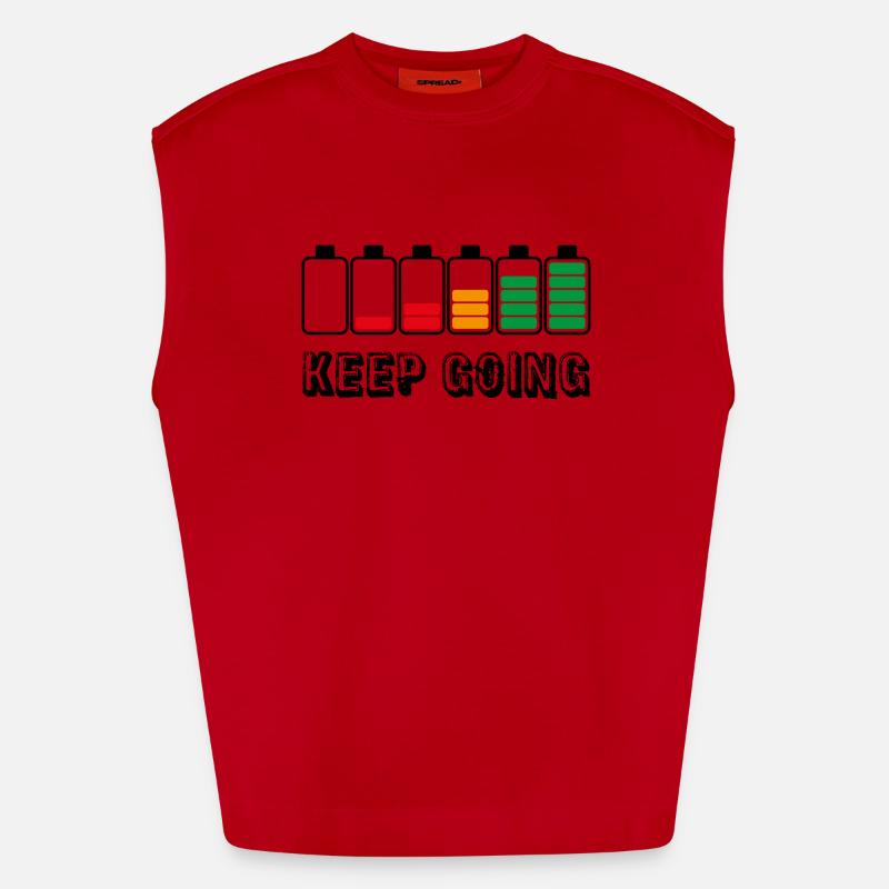 keep going - Heavyweight Oversized Organic Tank Top Made in EU - red