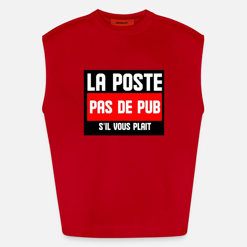 la poste pas de pub s'il vous plait Débardeur bio épais oversize fabriqué en UE