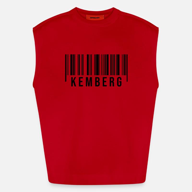 Kemberg Strichcode - Heavyweight Oversized Organic Tank Top Made in EU - Rot