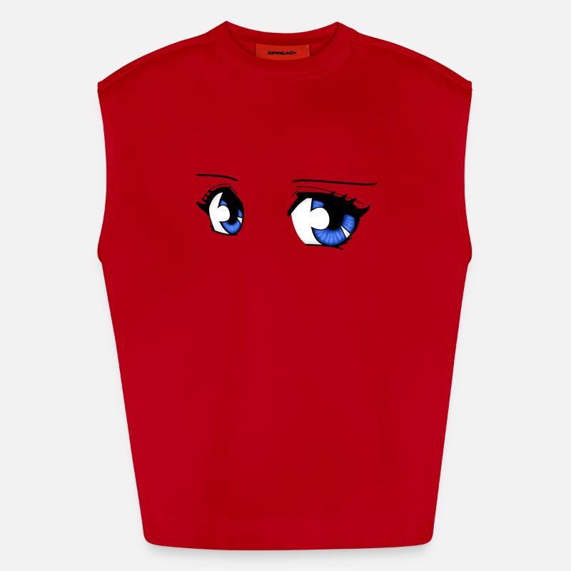 manga eyes - Heavyweight Oversized Organic Tank Top Made in EU - red