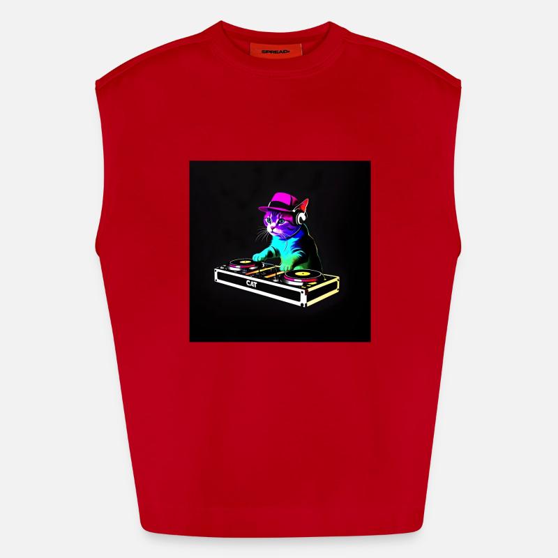 DJ Chat Scratch Débardeur bio épais oversize fabriqué en UE