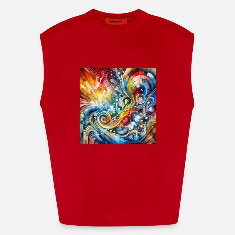 Dynamisches Spektrum - Abstraktes Gemälde Heavyweight Oversized Organic Tank Top Made in EU